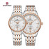 NAVIFORCE NF8040 Lover's Watches for Men and Women Fashion Simple Wristwatch Waterproof Quartz Calendar Clock Casual Wild Couple Watch - White Rose Gold
